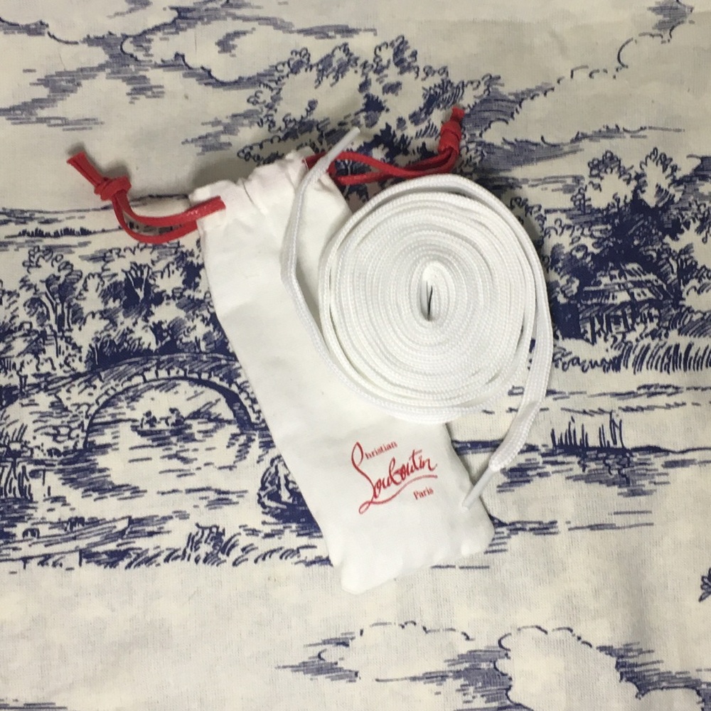 Christian Louboutin Mini dust bag with White Sneakers shoes laces NEW